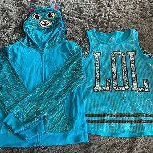 Size 16 Justice sequins shirts
